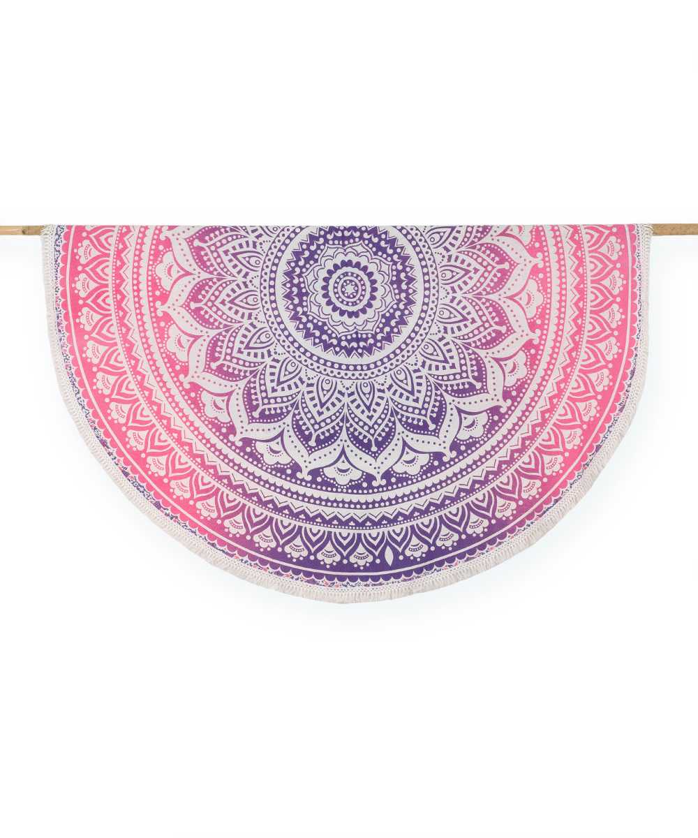 Rundes Mandala Tuch Ombre lila rosa - ca. 185 cm