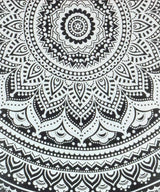 Rundes Mandala Tuch Ombre schwarz grau - ca. 185 cm