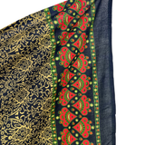 Sarong Ombre Mandala Grün Rot Orange – dünnes Strandtuch aus Viskose im Boho Stil