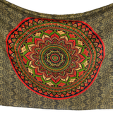 Sarong Ombre Mandala Grün Rot Orange – dünnes Strandtuch aus Viskose im Boho Stil