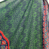 Sarong Ombre Mandala Grün Blau Rot – dünnes Strandtuch aus Viskose im Boho Stil