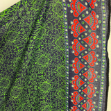 Sarong Ombre Mandala Grün Blau Rot – dünnes Strandtuch aus Viskose im Boho Stil