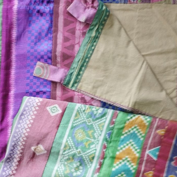 Einzelstück  1/2 Sari- Vorhang Pink Bunt 230 x 110 cm