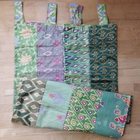 1/2 Sari- Vorhang Grün 250 x 110 cm