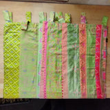 B- Ware Sari- Vorhang Grün 230 x 110 cm