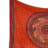 Sarong Ombre Mandala rot bunt – dünnes Strandtuch für unterwegs