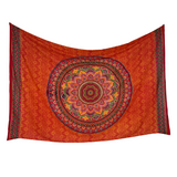 Sarong Ombre Mandala rot bunt – dünnes Strandtuch für unterwegs