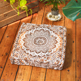 Sitzkissen Ombre Mandala ocker braun 100% Baumwolle 50x50 cm