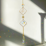 Sonnenfänger Bergkristall Rosenquarz Geometrisch 27 cm