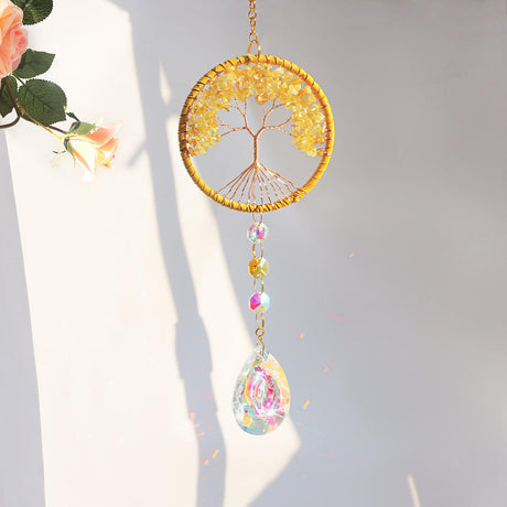 Sonnenfänger Edelstein Lebensbaum Citrin 39 cm