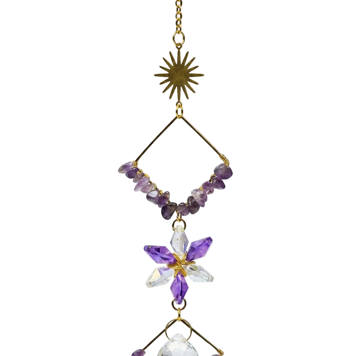 Sonnenfänger Geometrisch 30 cm mit Amethyst: für mehr Harmonie im Raum