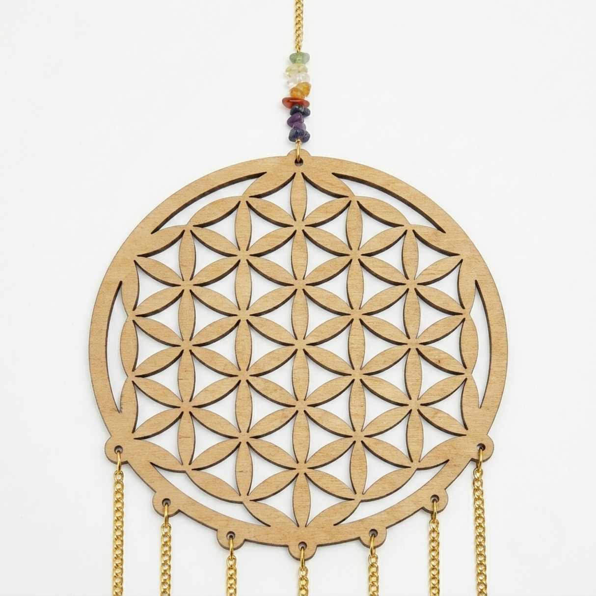 Sonnenfänger Blume des Lebens aus Holz: Natürliche Harmonie für dein Fenster