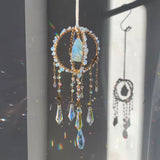 Sonnenfänger mit klarem Quarz im Traumfänger Stil 40 cm