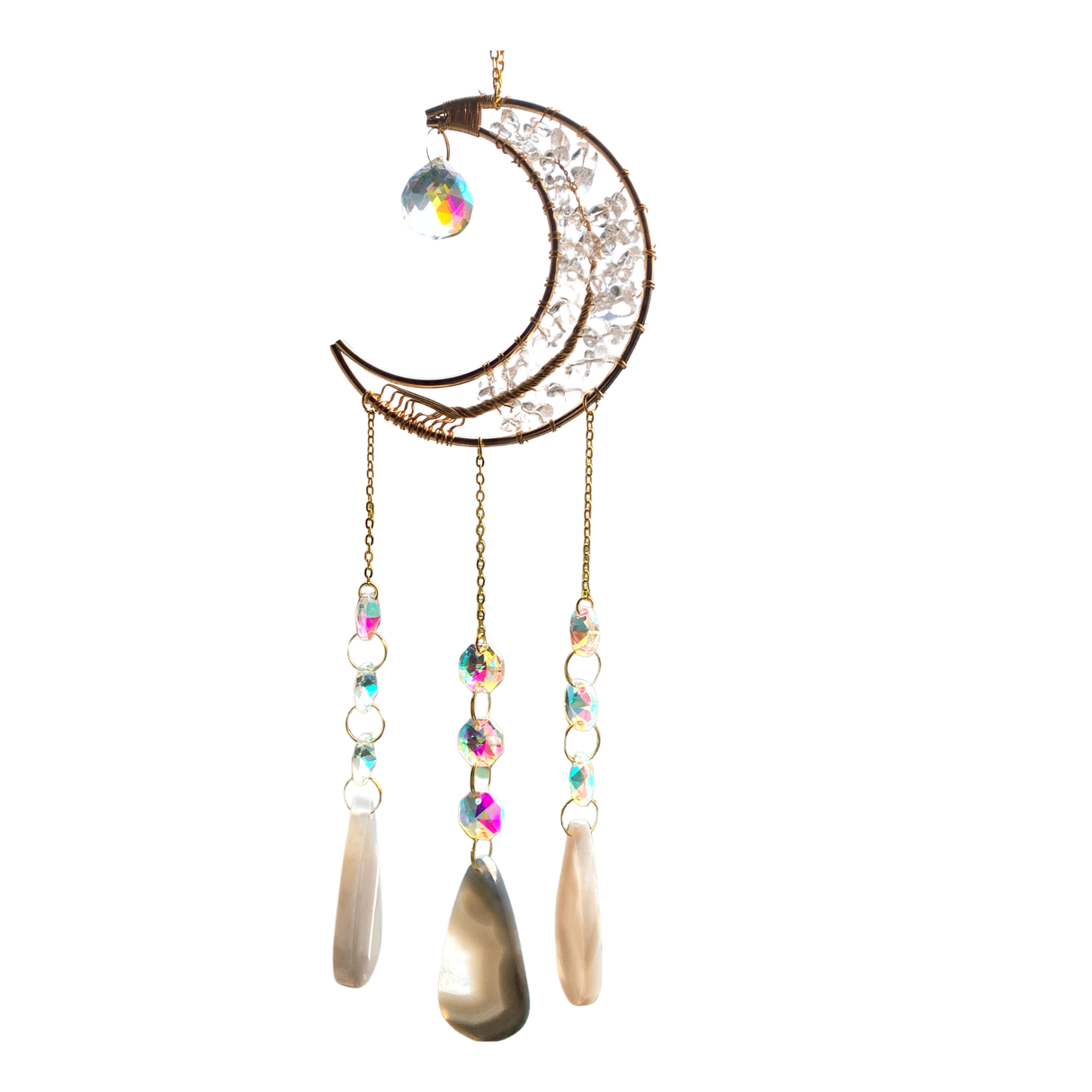 Sonnenfänger Bergkristall Mond 27 cm