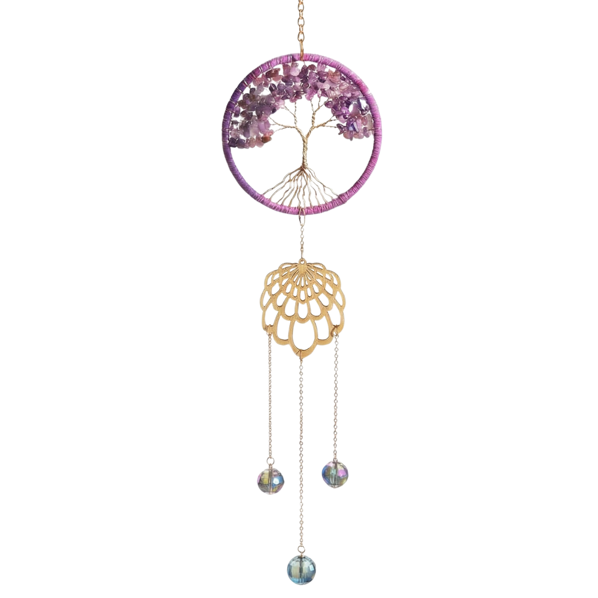 Sonnenfänger Edelstein Lebensbaum Amethyst 39 cm