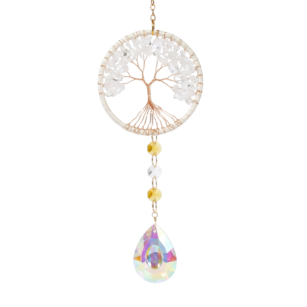 Sonnenfänger Edelstein Lebensbaum Bergkristall 39 cm