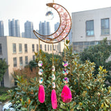 Sonnenfänger Rosenquarz Mond 27 cm