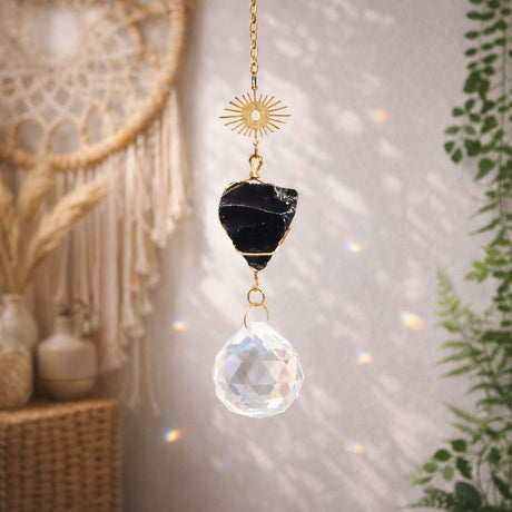 Sonnenfänger Edelsteine Rohstein Obsidian