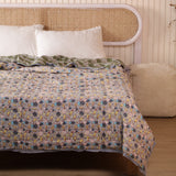 Steppdecke Blockdruck Luftballon Grau 270 x 240 cm
