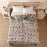 Steppdecke Blockdruck Luftballon Grau 270 x 240 cm