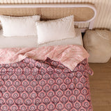 Steppdecke Blockdruck Mosaik Rosa 270 x 240 cm