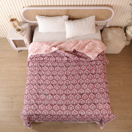 Steppdecke Mosaik Rosa 270 x 240 cm