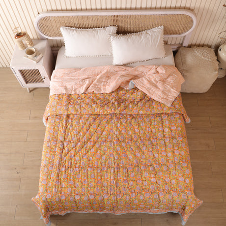 Steppdecke Ranke Orange 270 x 240 cm