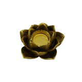 Teelichthalter Lotusblüte Gold aus robustem Polyresin