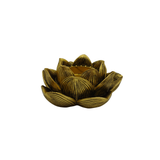 Teelichthalter Lotusblüte Gold aus robustem Polyresin
