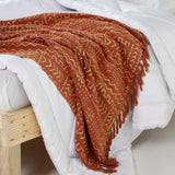 Blockdruck Tagesdecke Barmer - Rostbraun
