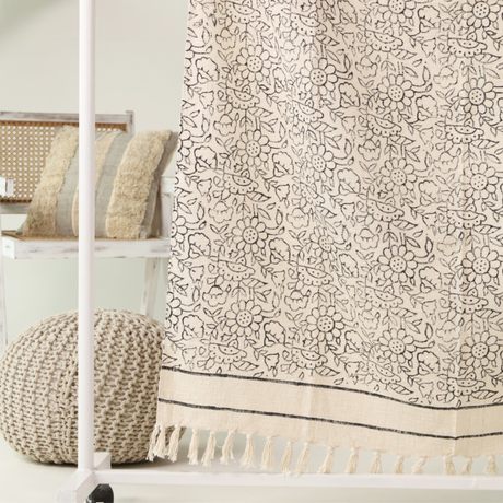 Indische Tagesdecke mit floralem Design - 100% weiche Baumwolle