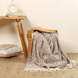 Indische Tagesdecke mit floralem Design - 100% weiche Baumwolle