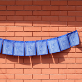 Tibetische Gebetsfahne mit Medizin Buddha in Blau