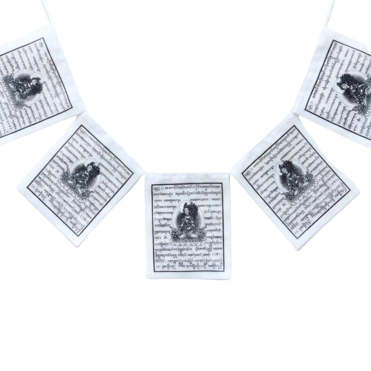 Tibetische Gebetsfahne mit weißer Tara - Boddhisattva des Glücks