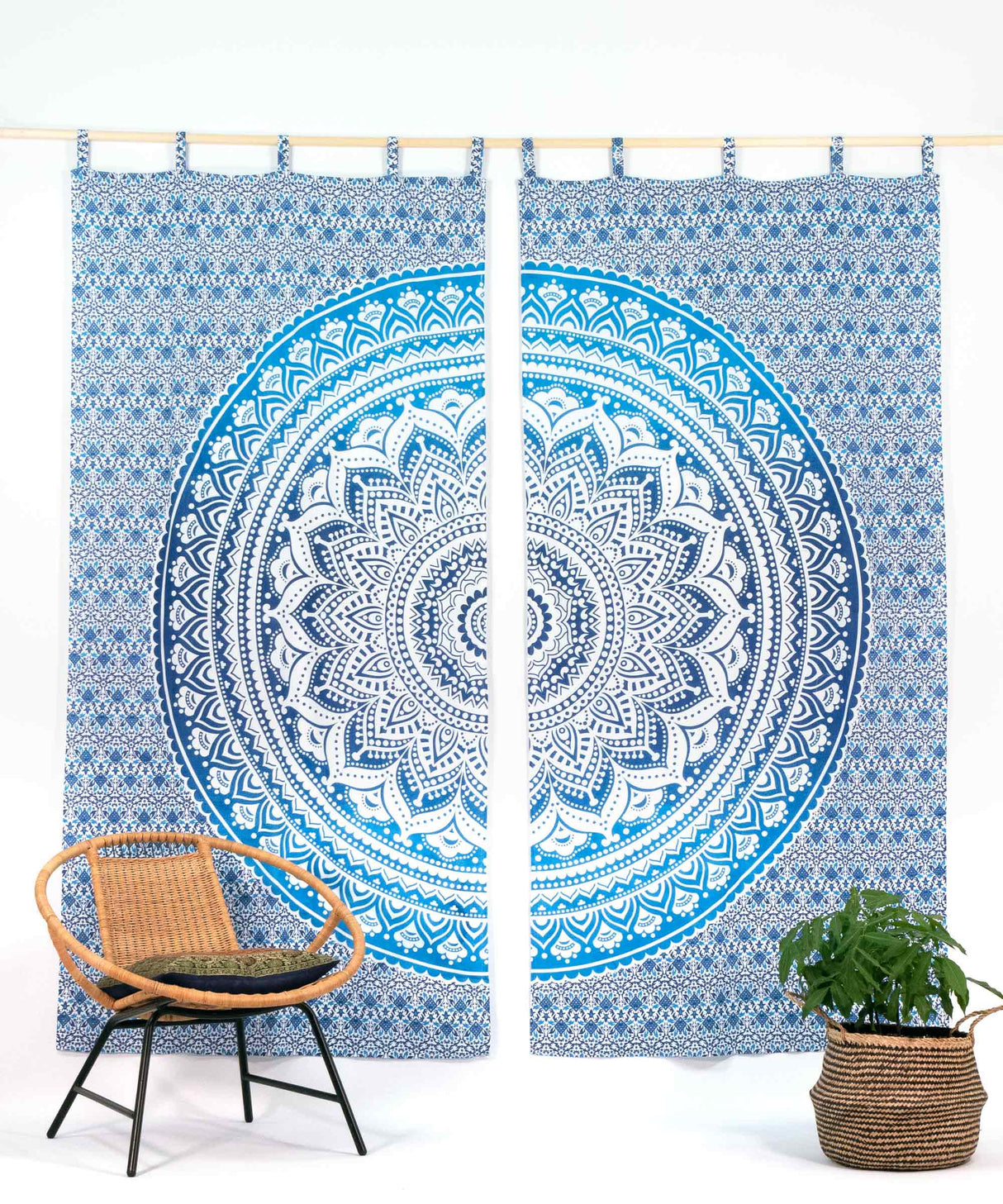 Vorhang Ombre Mandala blau - ca. 230x210 cm