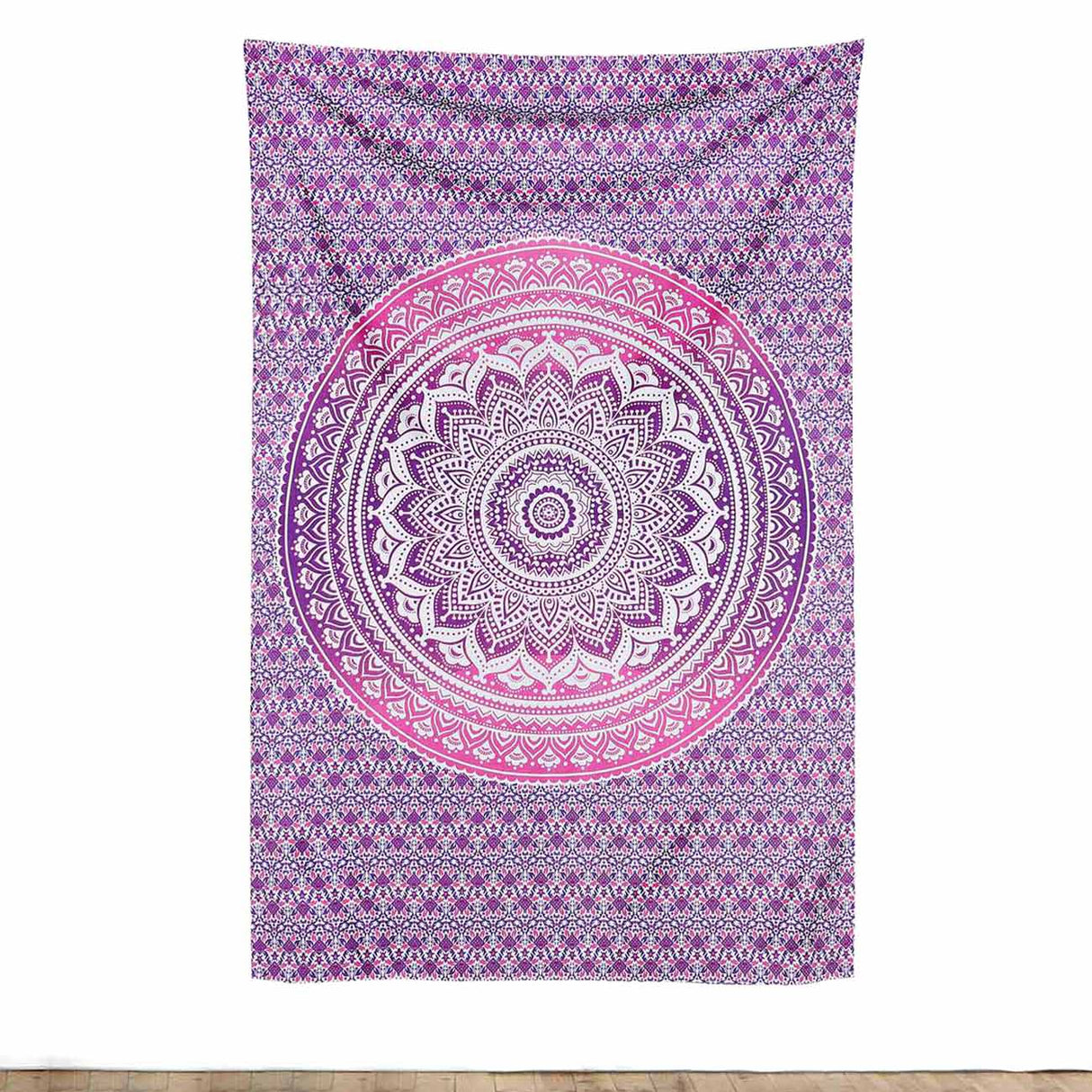 Wandtuch Ombre Mandala lila rosa