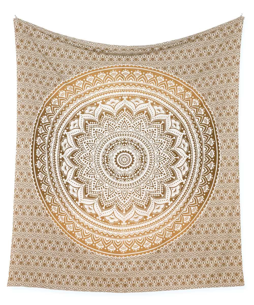 Wandtuch Ombre Mandala ocker braun - frei