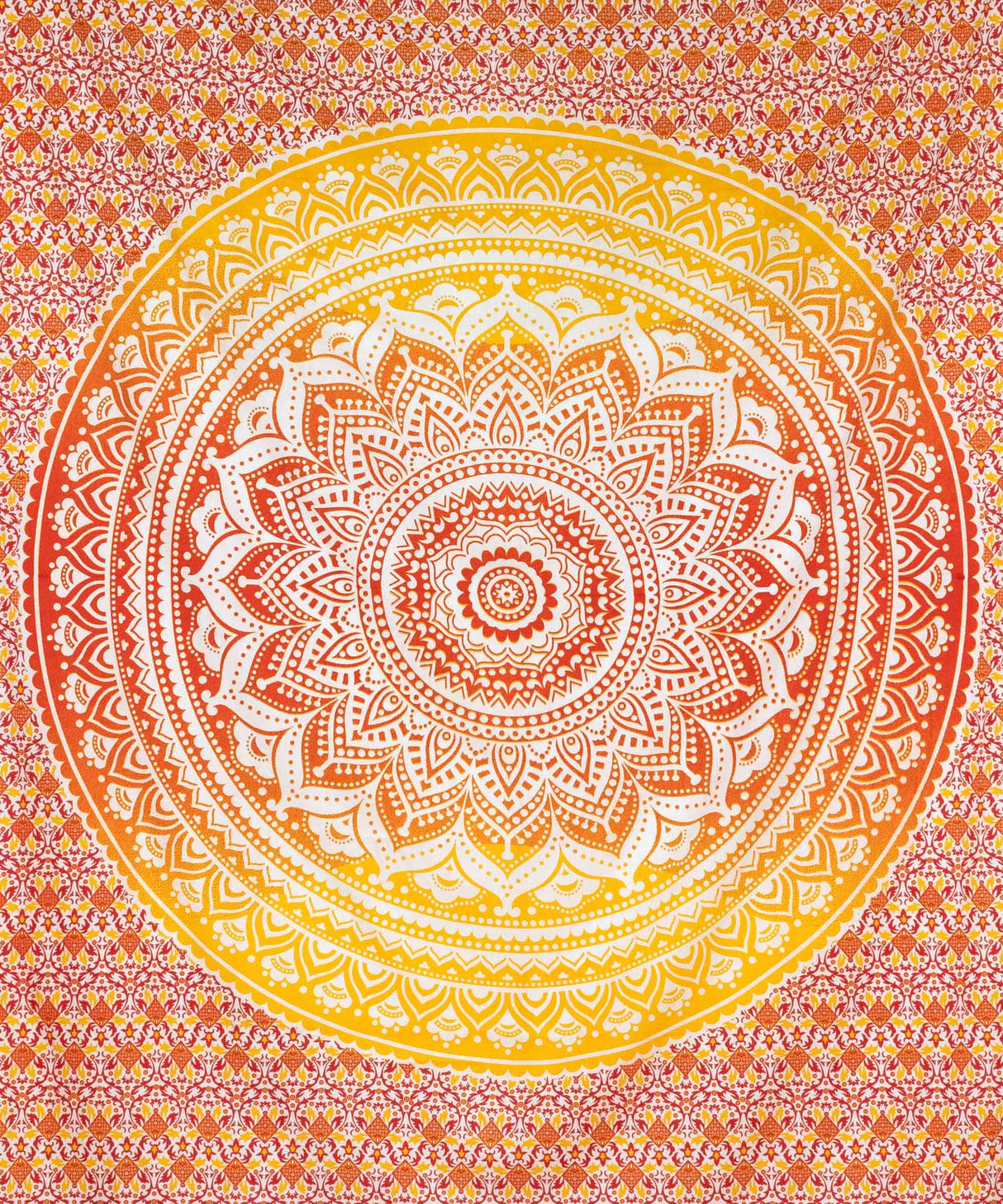 Wandtuch Ombre Mandala rot gelb - medium ca. 140x220 cm