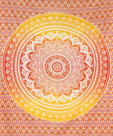 Wandtuch Ombre Mandala rot gelb - medium ca. 140x220 cm