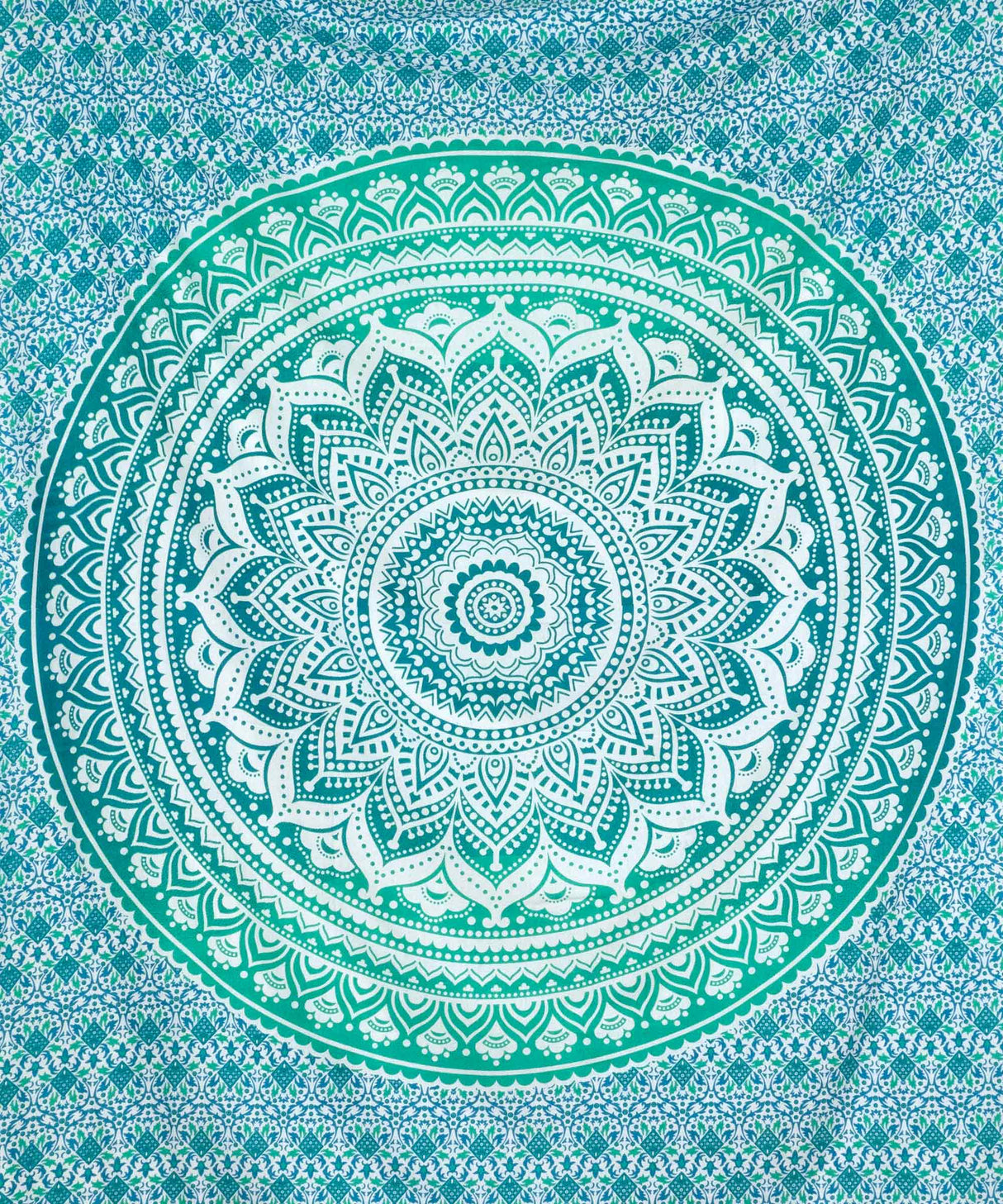 Wandtuch Ombre Mandala türkis - medium ca. 140x220 cm