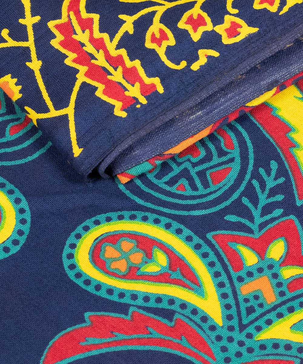 Wandtuch Pfauenfeder Mandala blau gelb - Details