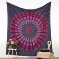 Wandtuch Pfauenfeder Mandala bordeaux rosa