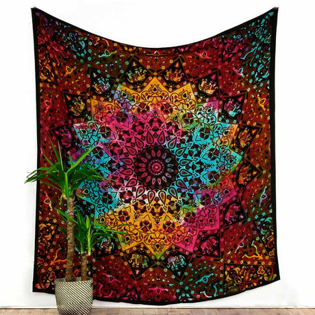 Wandtuch Stern Mandala batik bunt