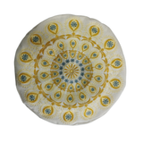 Yogakissen Pfauenfeder Mandala Gold