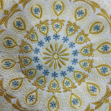 Yogakissen Pfauenfeder Mandala Gold