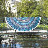 Strandtuch rundes Mandala Elefanten blau türkis 185 cm