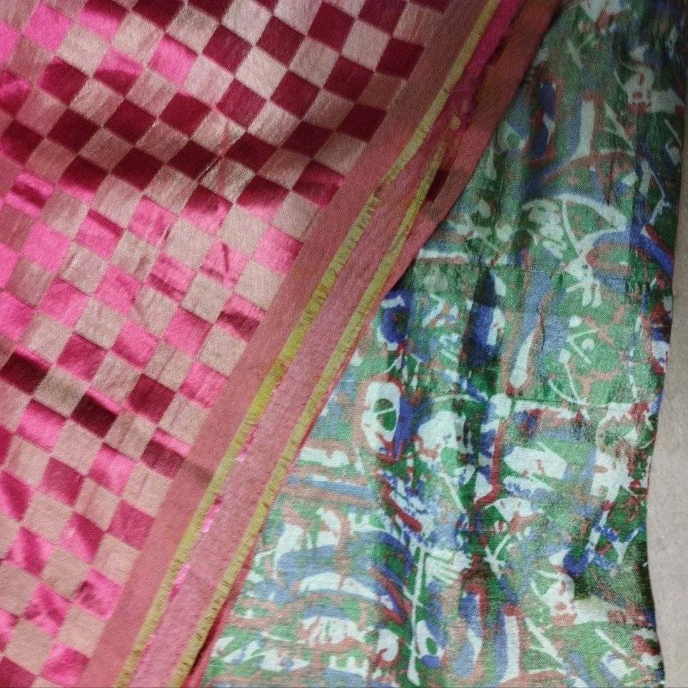 Einzelstück Sarong Rot Grün