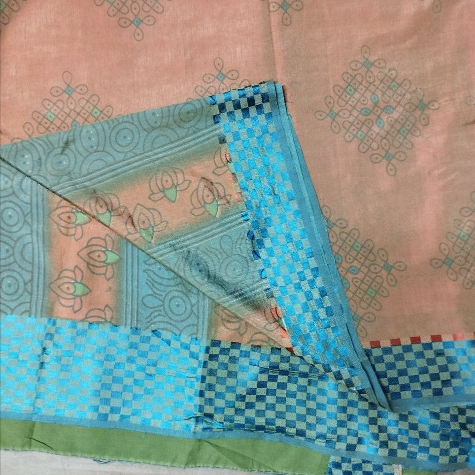 Einzelstück Sarong Orange Blau