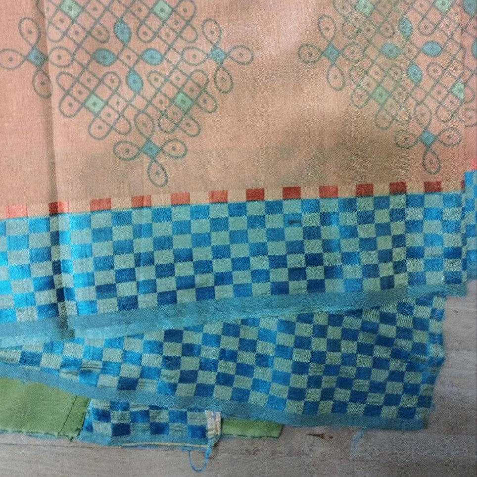 Einzelstück Sarong Orange Blau