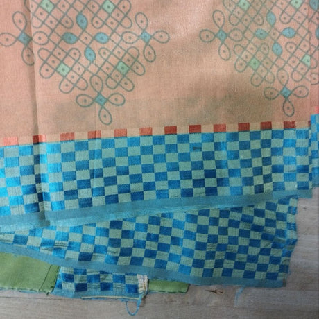 Einzelstück Sarong Orange Blau